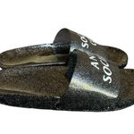 AntiSocialSocialClub Authentic Anti Social Social Club Black Glitter Jelly Slides Size 9 NWOT #3064 Photo 7