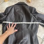 Por Santa Maria Sz 40 Italy Vintage Fine Leather CHOCOLATE Brown Women’s Coat: Photo 3