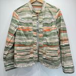 Chico's Chico’s Open Front Jacket Long Sleeve Ruched Trim Jewel Tone Cottagecore 1/M NEW Photo 0