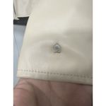 Nine West Women’s  Faux Leather Moto Jacket Size Small Cream Zip Pockets Photo 9