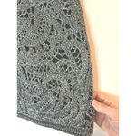 Maje Crochet Mini Skirt Womens 36 Metallic Silver Slim Fit Back Zip Breathable Photo 4