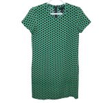 Adrienne Vittadini  chain link navy and Kelly green shirt sleeve shift dress sz 0 Photo 9