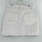 frame denim FRAME Le Mini Foliage Embroidered Denim Skirt In White size 25 Photo 3