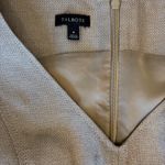 Talbots  Sleeveless V-Neck‎ Dress Size 4 Beige Gold Metallic Linen Blend Career Photo 9