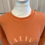Bailey Rose Medium Embroidered “Malibu Athletics” Peach Crewneck Pullover NWOT Orange Photo 4