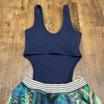 Aerie NEW Offline Ribbed Cutout Romper Dress Sz XS Blue Tropical Photo 9