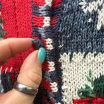 VTG Y2K Heirloom Collectives Mixed Media Patchwork Fair Isle Christmas Cardigan Red Size M Photo 10