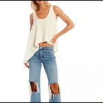 Free People 🆕 Sing La La Scoop Neck Sleeveless
Asymmetrical Hem Knit Ivory TankXS Photo 1