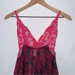 Floral Embroidered Sequin Pink and‎ Black Lace Nightgown Chemise Lingerie Size L Photo 8