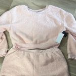 Rene Rolf Fleece Crop Top Shorts Cozy Pink Fleece Lounge Set Size XL Photo 1