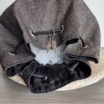 Victoria's Secret Bucket Drawstring Backpack Black Glitter Angel Wings Charm Photo 6