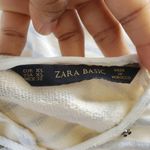 ZARA Basic Cream Striped Rhinestone Accent Sweater Top XL Photo 5