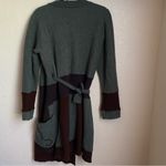 Anthropologie Patchwork cashmere wrap dress sweater brown floral embroidered size medium/large Photo 10