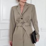 ANINE BING NEW NWT Campbell Belted Trench Coat Dress Green Photo 0