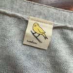 Anthropologie Sheer Chiffon Back Grey Striped Cardigan Sweater - size medium Photo 4