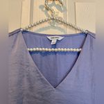 Nine West  sleeveless top - blue/violet silky - Large. V neck Photo 2