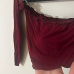 Maroon off the shoulder crop top Red Photo 2