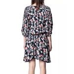 Zadig & Voltaire  Raspali Print Mini Dress Sz Small Floral Drop Waist Puff Sleeve Photo 2