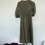 Lulu's pull me close olive green long sleeve maxi dress faux suede butto… Photo 4