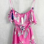Yumi Kim Pink floral print off shoulder romper Photo 6