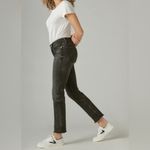 Lucky Brand  High Rise Zoe Straight Jeans in Nopah Fray Faded Black Acid Wash | 8 Photo 1