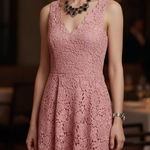 ASTR  Dusty Pink All Lace Dress Photo 0
