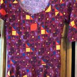 LuLaRoe  Dress XS Nicole Burgundy Geometric Photo 1
