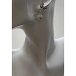 Vintage Clear Aurora Borealis Faceted AB Crystal Beaded Dangle Earrings Quality Silver Photo 1