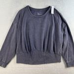 Lane Bryant  LIVI 18 / 20 French Terry Sweatshirt Cropped Wide Banded Hem Blue Photo 2