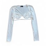 White Fox Boutique White Fox White Cut Out Bolero Crop Top – Long Sleeve Club Corset S Photo 2
