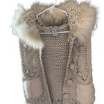 Alberto Makali  Cream Knit  Vest with Faux Fur Photo 1