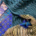 Apt. 9  Infinity Scarf Mixed Media Crocheted Knit Geometric Striped Blue Green Photo 10