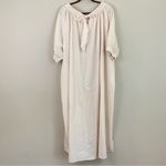 NAP Cream Tie Back Short Puff Sleeves‎ Poplin Oversized Maxi Dress Size Small Photo 7
