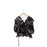 Ted Baker Jamyna Metallic Abstract Floral Blouse Size 6 Photo 6