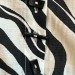 Ali Miles size Small zebra print button up in front lace up back long sl… Black Photo 2