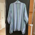 Catherines 2X Blue Striped Casual Button Up Shirt Lightweight Comfy Relaxed Photo 4