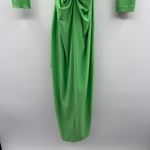 Solace London  Lorena Midi Long Sleeve Draped Dress in Bright Green Sz 6 US‎ Photo 4