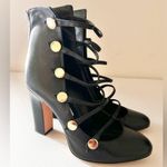 Jimmy Choo  London Leather Multi Strap 100 MM  Pump Caged Ankle Boots Sz 38.5/8.5 Photo 2