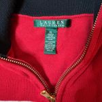 Lauren Ralph Lauren Women’s XL Nautical Stripe Quarter Zip Sweater Cotton 2000s Red Photo 1