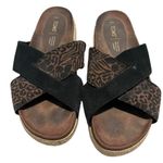 Toms Paloma Sandals Women's 9 Black Animal Print Casual Summer Slip On Photo 0