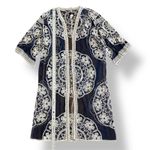 Janice Apparel NWT Vintage Style Navy Blue Embroidered Lace Kimono OS Boho Blue Size undefined Photo 3