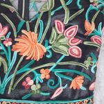 L'ATISTE Black Mesh Blouse with Multicolor Floral Design Photo 3