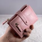 Wallet for Women,Trifold Snap Closure Wallet,Credit Card Holder Coin Purse Pink Photo 8