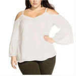 City Chic City‎ Chic Simple Bell Off The Shoulder Top White Plus Size 22 Photo 0