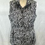 Charter Club zebra animal print quilted puffer vest size medium Photo 1