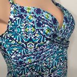 La Blanca  blue and green tankini set. Size 10-top/6-bottom Photo 8