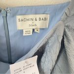 Sachin + Babi NEW  x Dillard’s Jacquard Midi Puff Sleeve Dress Dusty Blue Size 4 Photo 2