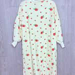 Vintage David brown of California rose floral zip long sleeve pajama house dress White Photo 5