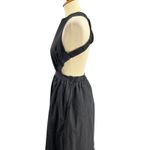 English Factory Black Halter Maxi Dress Cross Open Back Tiered Skirt Size S Photo 4