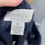 Sz 0P Lauren Cole Vintage Mohair Acrylic Blend Humming Bird Floral Sweater Blue Photo 7